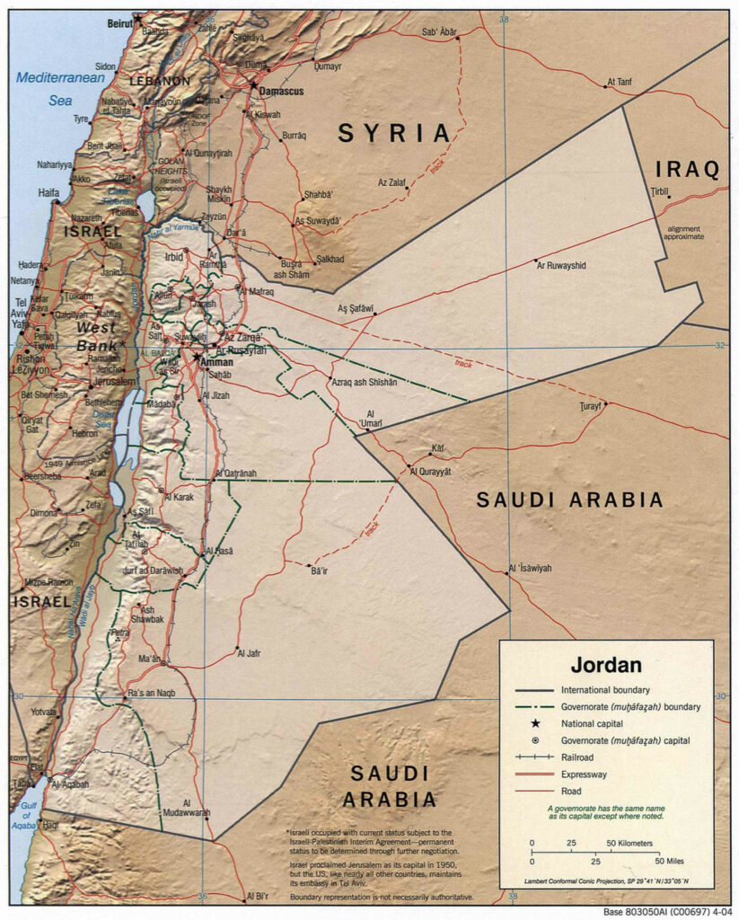 Carte de la Jordanie - Voyage en Jordanie avec les enfants - La Famille nomade